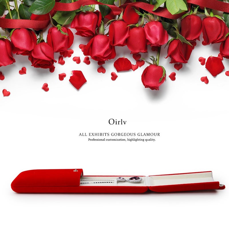 Oirlv Red Jewelry Gift Box Necklace/Long Chain Storage Boxes - Image 2